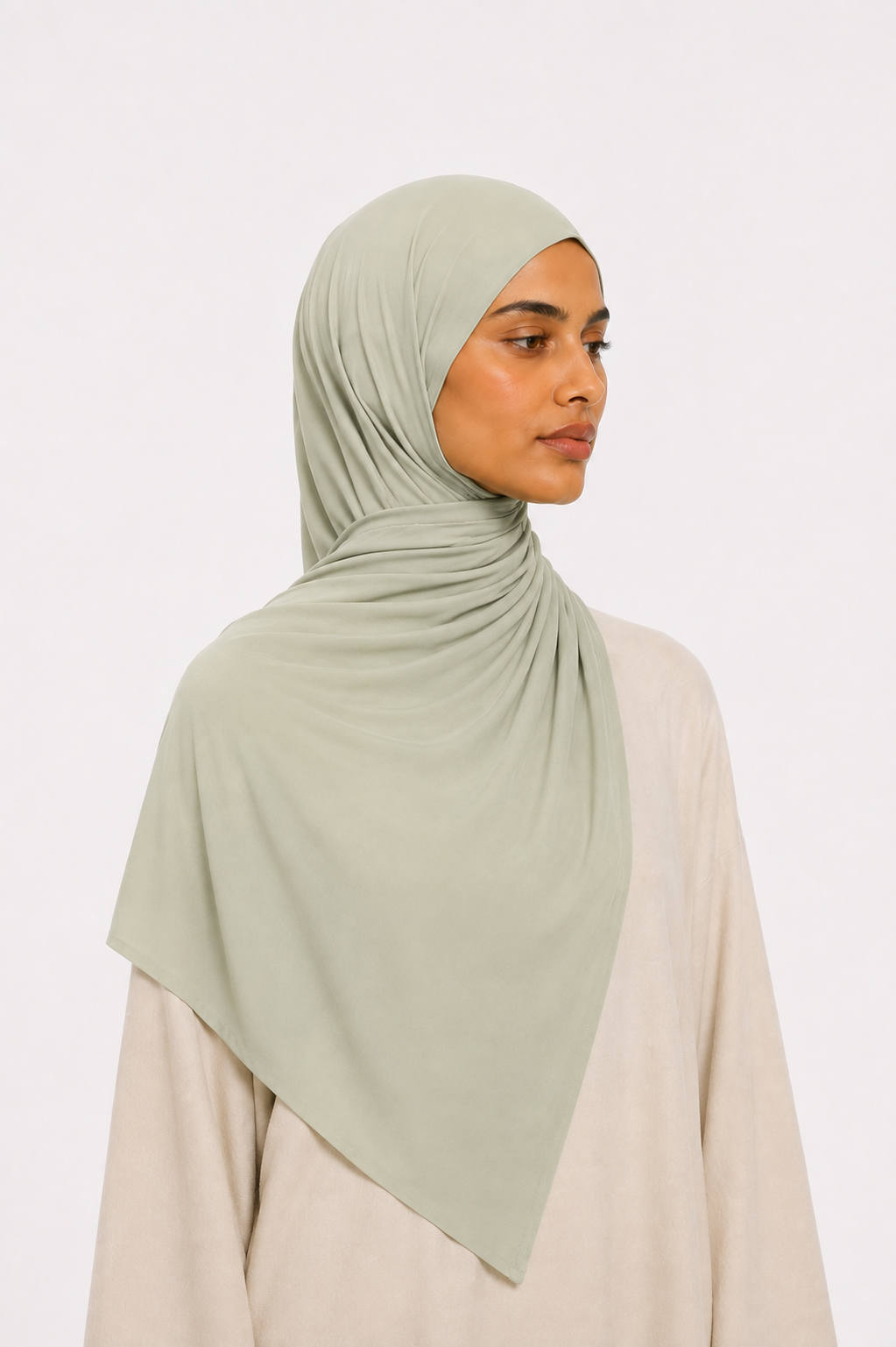 Voile Liquid Jersey — Kaki Clair